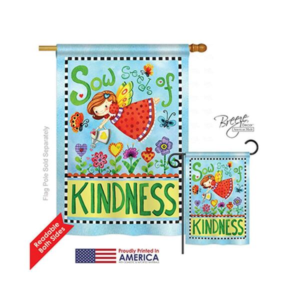 Gardencontrol 04088 Floral Sow Seeds of Kindness 2-Sided Vertical Impression House Flag - 28 x 40 in. GA4096489